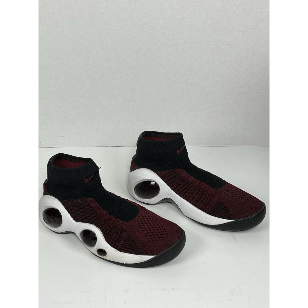 Nike Flight Bonafide Team Varsity Red Size 7Y M Womens 8.5 Fly Knit Bug Eyed EUC